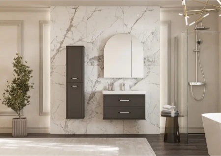 Зеркальный шкаф Акватон Санта-Барбара 80 1A286502CB820 графит фото