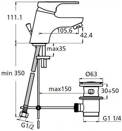 Смеситель для раковины Ideal Standard Slimline II B8669AA фото