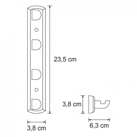Планка с четырьмя крючками WasserKRAFT Kammel К-8374 фото