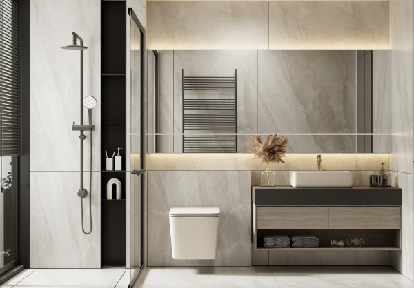 Подвесной унитаз безободковый Abber Rechteck AC1201MBE светло-бежевый фото