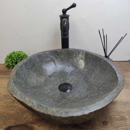 Накладная раковина из речного камня RS01173 (47*45*14) C3 фото