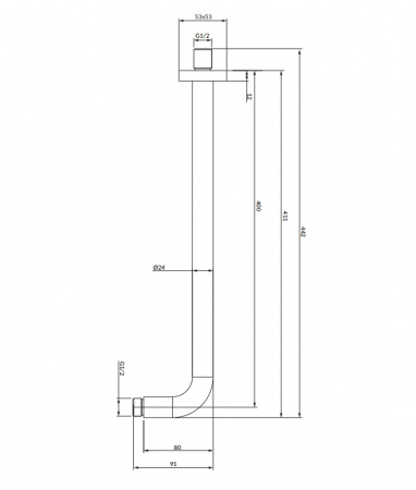 Держатель для верхнего душа Omnires RA01C/KGLB золото брашированное фото