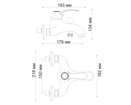 Смеситель для ванны с душем WasserKRAFT Isar 1301 фото