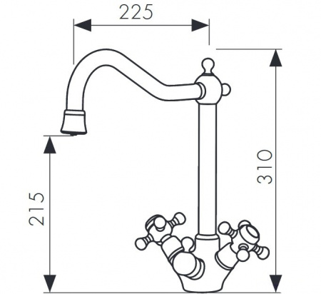 Смеситель для кухни кухни с фильтром для воды Kaiser Carlson Style 44333 фото