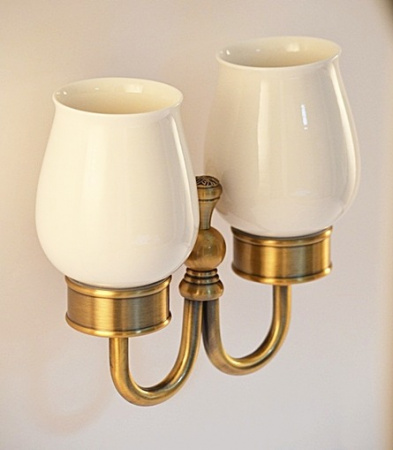 Двойной стакан для зубных щеток Magliezza Primavera 80306-br фото