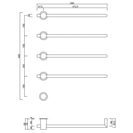 Электрический полотенцесушитель Abber Charme AH4004MB черный матовый фото
