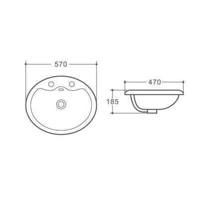 Встраиваемая раковина Art&Max AM6300 57x47 белая фото