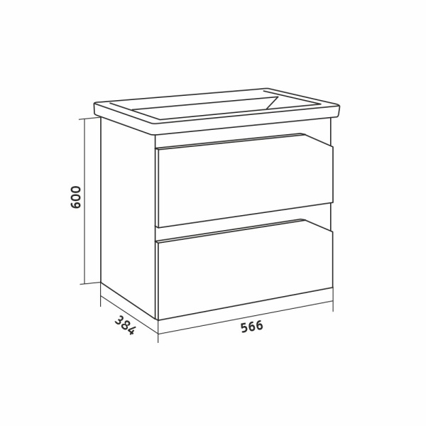 Тумба под раковину Grossman Инлайн 60 106004 белая/бетон фото