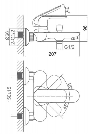 Смеситель для ванны с душем D&K Venice Gondola DA1023201 фото