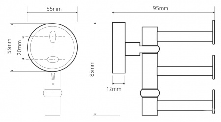 Крючок для ванной тройной Bemeta Omega 104106072 фото