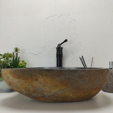 Накладная раковина из речного камня RS01468 (51*43*16) C2 фото