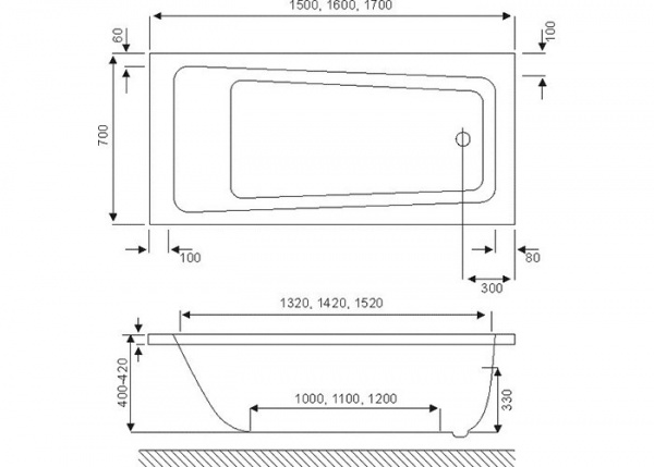 Акриловая ванна Excellent Ava 150x70 WAEX.AVA.15WH фото