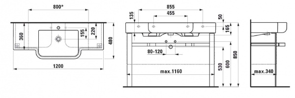 Подвесная раковина Laufen Form 1367.5.000.104.1 120 см фото