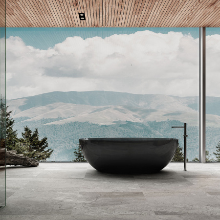 Прозрачная ванна из полиэфирная смолы Vincea VBT-6T01B 170x75 черная фото