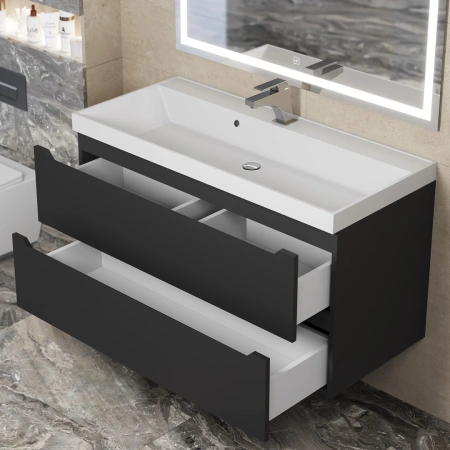 Тумба под раковину Uperwood Tanos 100 291020234 черная матовая фото