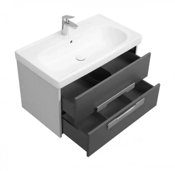 Тумба под раковину Акватон Ар-Деко 85 1A280401DD8D0 серый кобальт фото