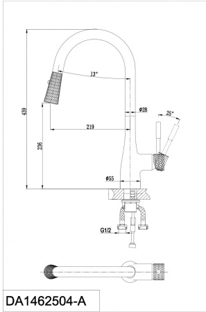 Смеситель для кухни D&K Rhein Schiller DA1462504A хром/золото фото
