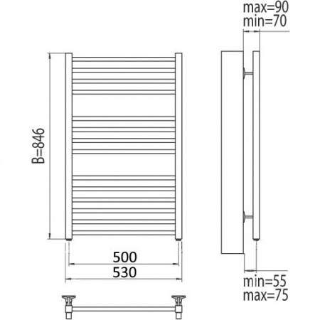 Полотенцесушитель электрический Terminus Сицилия П14 4660059921105 500х846 фото