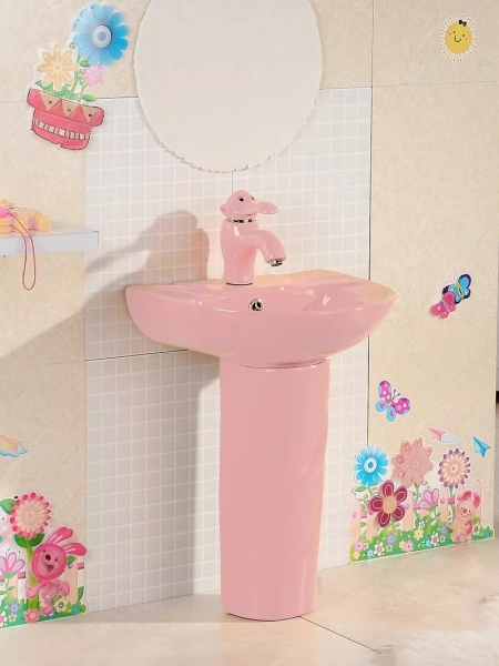 Детская раковина с пьедесталом GID Nb192-PK 69909 43x36 розовая фото