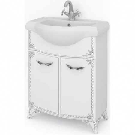 Тумба под раковину Kaksa Классик-Д 004066 65 см серебро фото