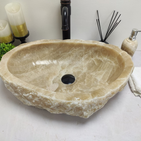 Накладная раковина из оникса Erozy Yellow EO-00559 (55*37*15см) фото