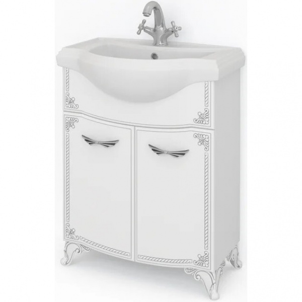 Тумба под раковину Kaksa Классик-Д 004066 65 см серебро фото