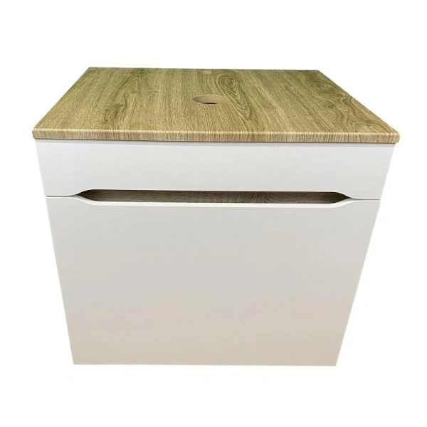 Тумба под раковину Sintesi Style STL.W7018 столешница дуб сонома / белая матовая фото