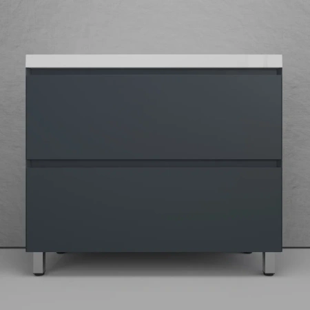 Тумба напольная под раковину Style line Манхэттен 100 ЛС-00002369 графит фото