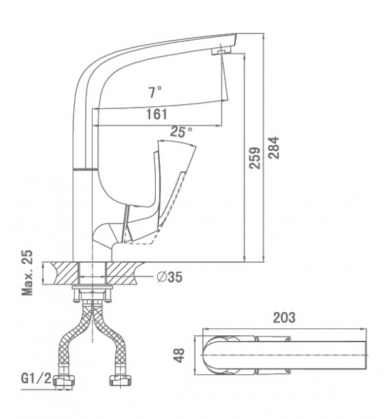 Смеситель для кухни D&K Feuerbach Rhein DA1282401 фото