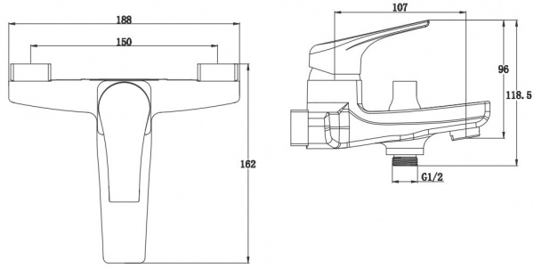 Смеситель для ванны с душем Kaiser Clever 76022 фото