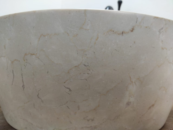 Накладная раковина из мрамора Drum Cream Medium DM-00194 (45*45*15см) фото