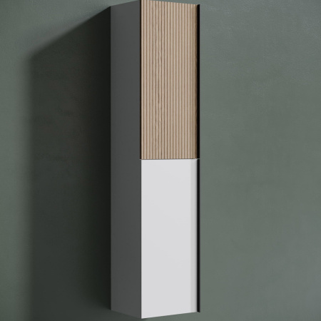 Шкаф-пенал Sancos Delta PDL35W дуб светлый/белый фото