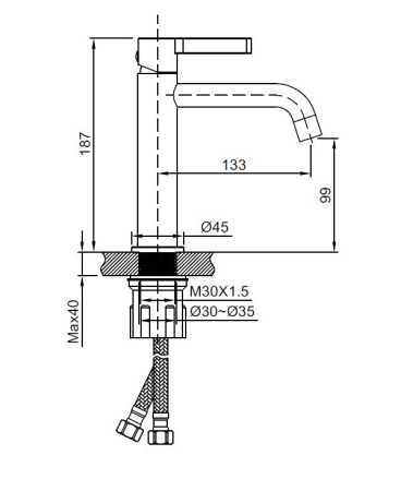 Смеситель для раковины Vincea Villa VBF-1VL1MB черный матовый фото