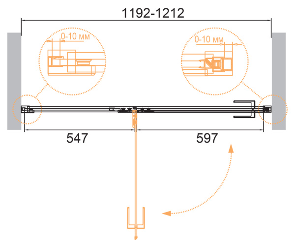 Душевая дверь Cezares Bellagio BELLAGIO-B-12-120-C-NERO фото
