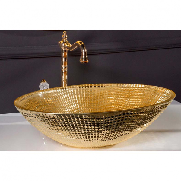 Хрустальная накладная раковина Boheme 814 фото