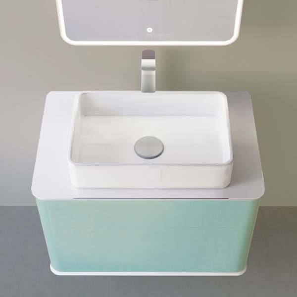 Тумба под раковину Jorno Pastel Pas.01.82/P/BL 80 см бирюза фото