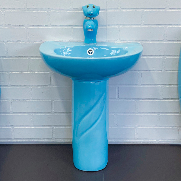 Детская раковина со смесителем Comforty 00-00008356 голубая фото