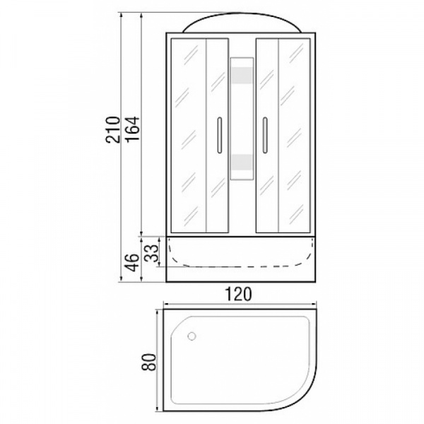 Душевая кабина River Nara 120/80/46 МТ L фото