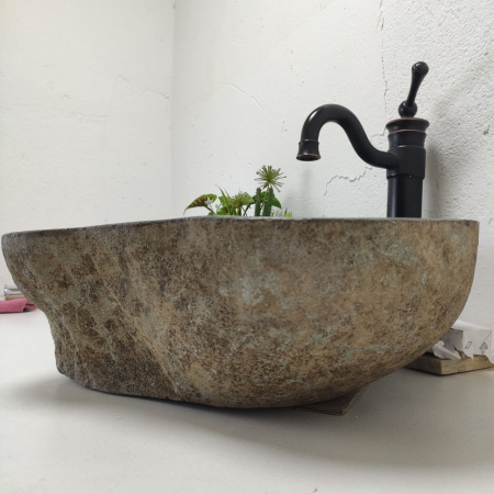 Накладная раковина из речного камня RS01465 (55*46*15) C12 фото