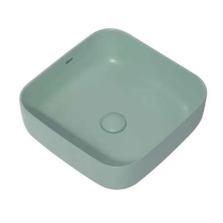 Накладная раковина Abber Rechteck AC2211MCG 38x38 зеленая матовая фото