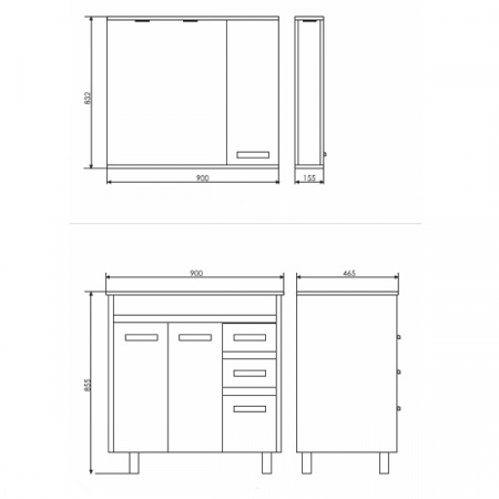 Зеркало со шкафчиком Comforty Марио-90 сосна лоредо фото