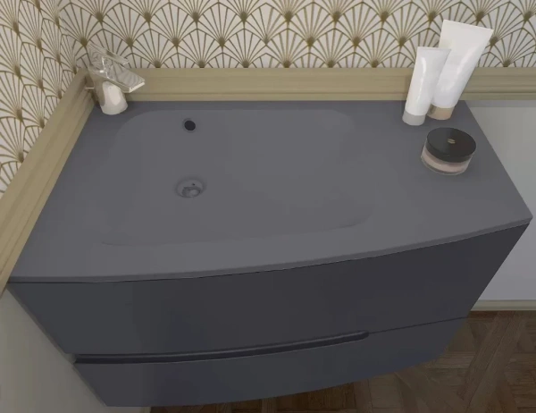 Стеклянная раковина Jacob Delafon Nona EB1884RU-DE4 80 см матовый серый фото