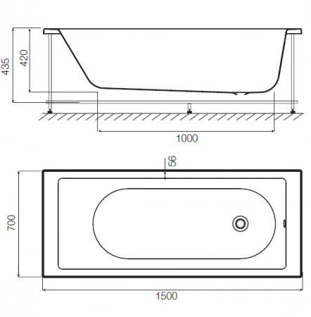 Ванна акриловая Am.Pm Sense A0 W75A-150-070W-A 150x70 фото