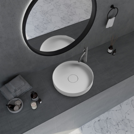 Накладная раковина Abber Stein AS2604 40x40 белая матовая фото