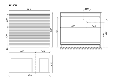 Тумба под раковину Sancos Folk Floor FL100FRW белая матовая фото