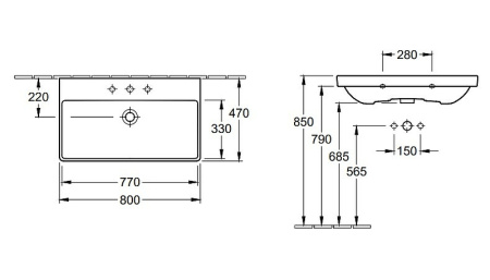 Раковина Villeroy&Boch Avento 80 41568001 альпийский белый фото