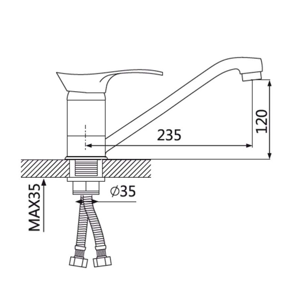 Смеситель для кухни Oute T01S T0103BS фото