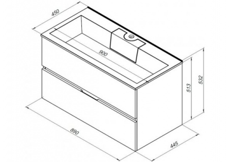 Тумба с раковиной Aquanet Алвита 90 00242609 фото