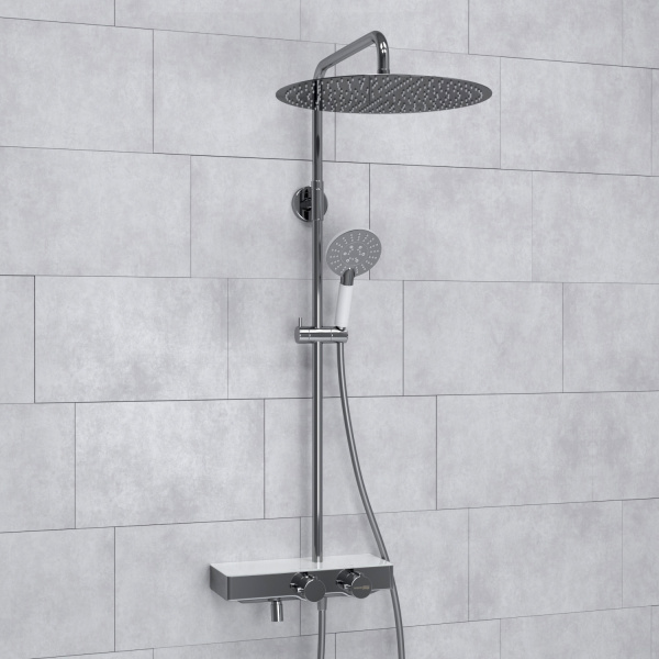 Душевая система (стойка) с термостатом WasserKRAFT Thermo A113.117.058.CH хромоникель фото