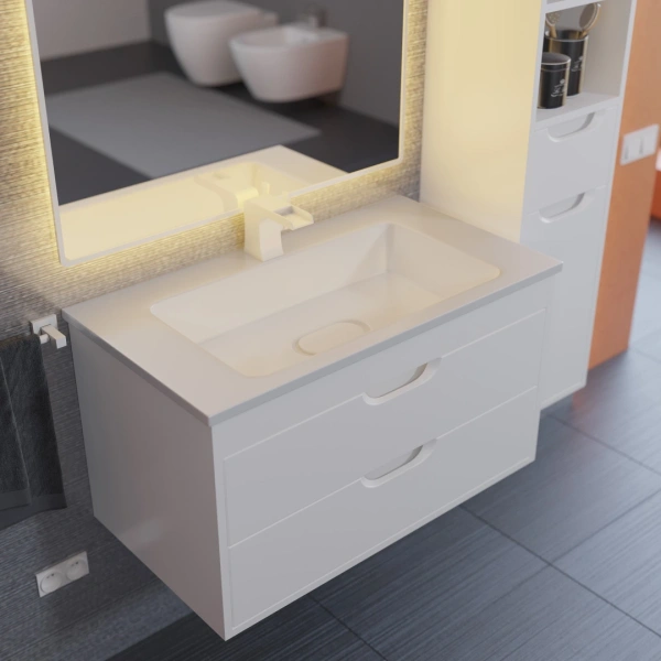 Тумба под раковину Uperwood Modul 80 2930205252 белая матовая фото